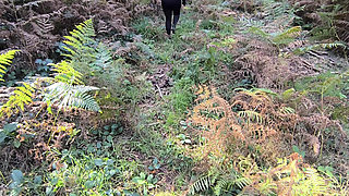 She Walks Topless Through the Woods and Gets Her Tits Pounded
