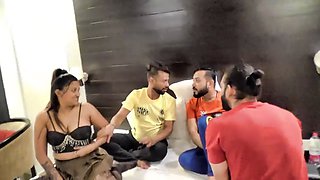 Three boys with a desi girl, hardcore foursome.