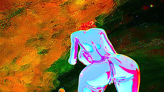 3D RTX 60 FPS Animation - Big Ass - Realistic Animation - Purple Chrome Sex Bot Doll - Ass Focus - Realistic Physics - Striptease