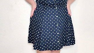 Hot BBW MILF in Polka Dots and Stockings