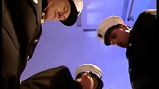 Model Ballerina's Holes Get Stuffed by Three Sailors at a Photoshoot