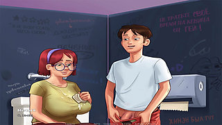 SummertimeSaga - Jerking Off In College Toilet Stall With Girl