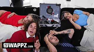 Real Or Dream? Big Titty Stepmoms Swap Stepsons And Get COVERED In Cum - Swappz - Millie Morgan