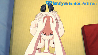 MAKIMA FULL HENTAI  BLOWJOB POV  DOUBLE PENETRATION  DEEPTHROAT